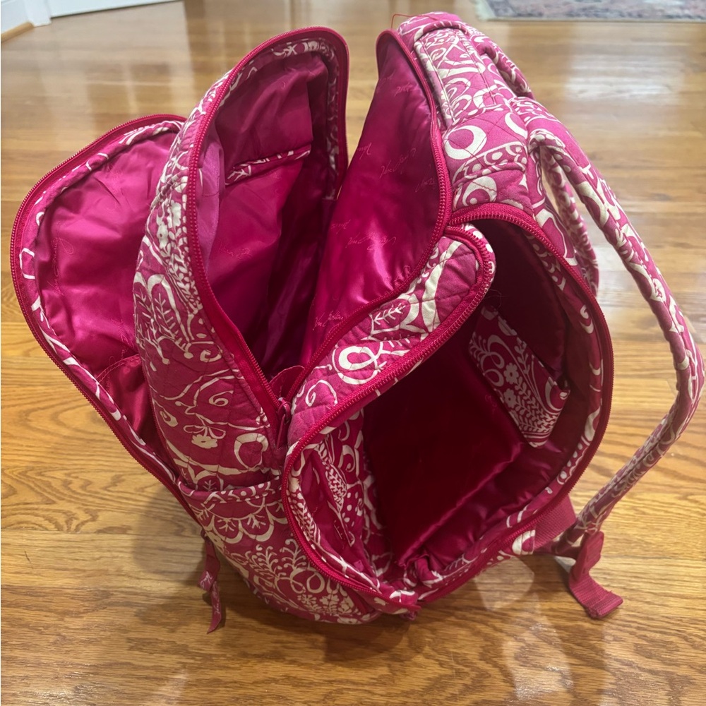 Pink and White Patterned Backpack - Picture 8 of 10